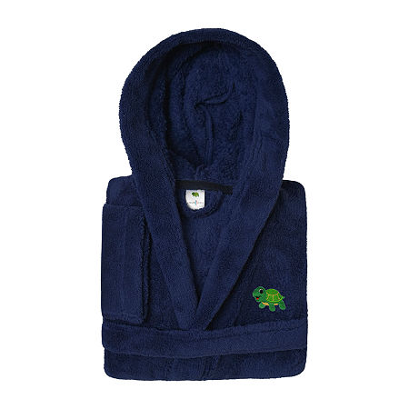 Linum Home Textiles Plush Turtle Little & Big Boys Long Sleeve Bathrobe, Large, Blue