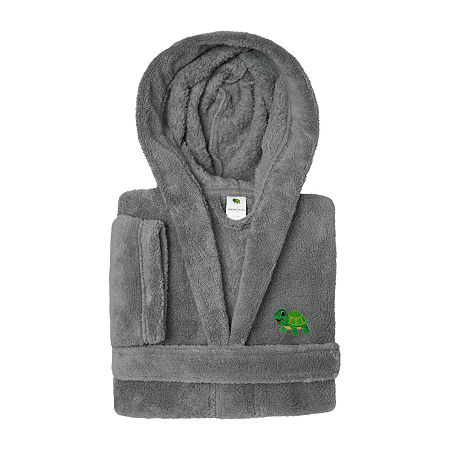 Linum Home Textiles Plush Turtle Little & Big Boys Long Sleeve Bathrobe, Large, Gray