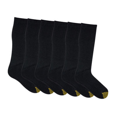 Gold Toe Harrington 6 Pair Big and Tall Crew Socks Mens