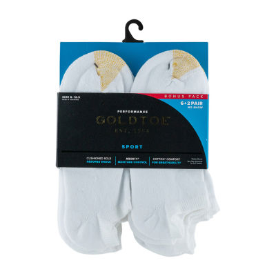 Gold Toe Athletic Sport Bonus Pack Mens Multi-Pack 8 Pair No Show Socks