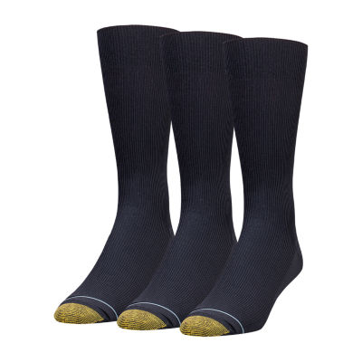 Gold Toe Metropolitan Dress Mens 3 Pair Big and Tall Crew Socks