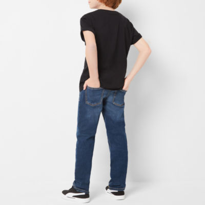 Thereabouts Little & Big Boys Adjustable Waist Stretch Fabric Straight Leg Jean