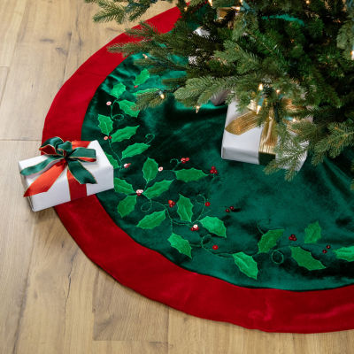 Northlight Dark Green Velveteen Indoor Tree Skirt