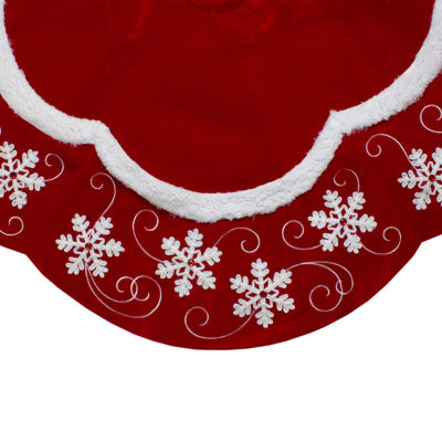 Northlight Snowflake Scallop Indoor Tree Skirt