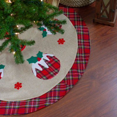 Northlight 48in Plaid With Puddings Indoor Tree Skirt