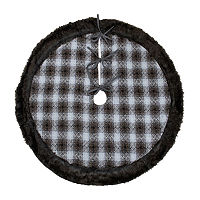 Northlight 48in Plaid Faux Fur Indoor Tree Skirt, One Size, Brown