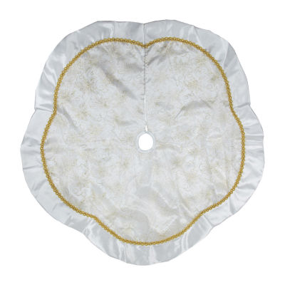 Northlight Poinsettia Scalloped Indoor Tree Skirt