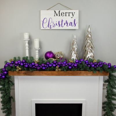 Northlight 6ft Purple Finish Ball Christmas Indoor Garland