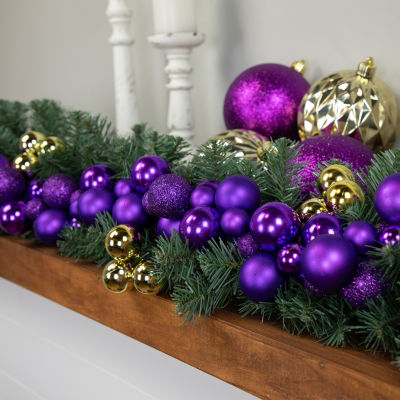 Northlight 6ft Purple Finish Ball Christmas Indoor Garland