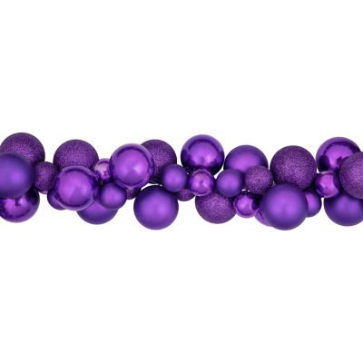 Northlight 6ft Purple Finish Ball Christmas Indoor Garland