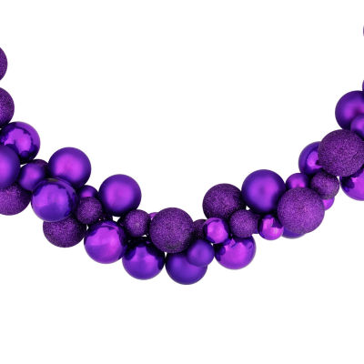 Northlight 6ft Purple Finish Ball Christmas Indoor Garland