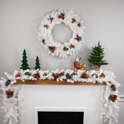 Northlight Snow Artificial Pre-Lit Christmas Indoor Garland