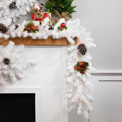 Northlight Snow Artificial Pre-Lit Indoor Christmas Garland