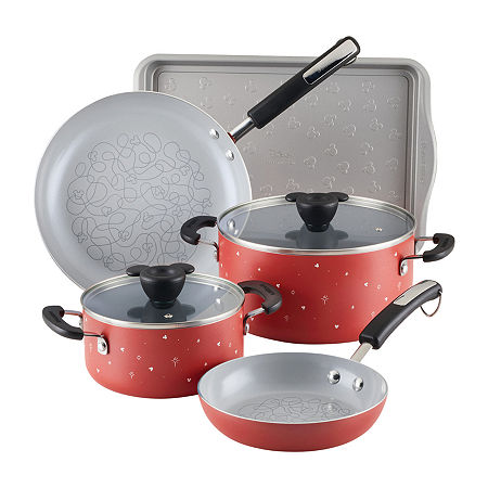 Farberware Disney Bon Voyage Ceramic 7-pc. Cookware Set, One Size, Red