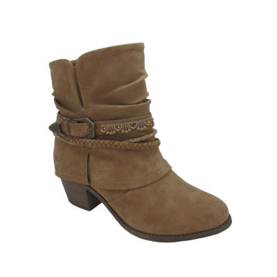 Pop Womens Hallow Block Heel Booties