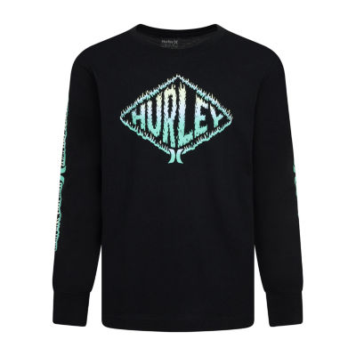 Hurley Big Boys Crew Neck Long Sleeve Graphic T-Shirt