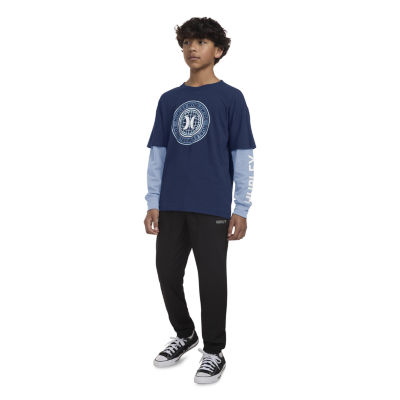 Hurley Big Boys Crew Neck Long Sleeve Graphic T-Shirt