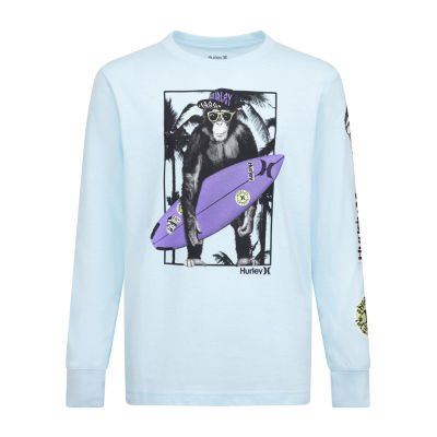 Hurley Big Boys Crew Neck Long Sleeve Graphic T-Shirt