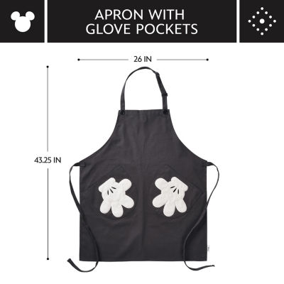 Disney Home Monochrome Adjustable Apron with Glove Pockets