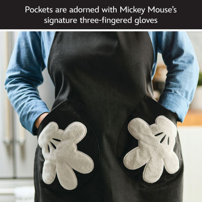 Disney Home Monochrome Adjustable Apron with Glove Pockets