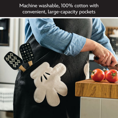 Disney Home Monochrome Adjustable Apron with Glove Pockets