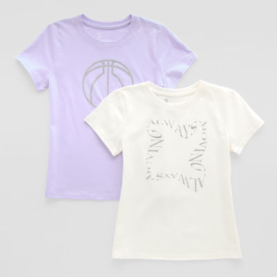 Xersion Little & Big Girls 2-pc. Crew Neck Short Sleeve Graphic T-Shirt