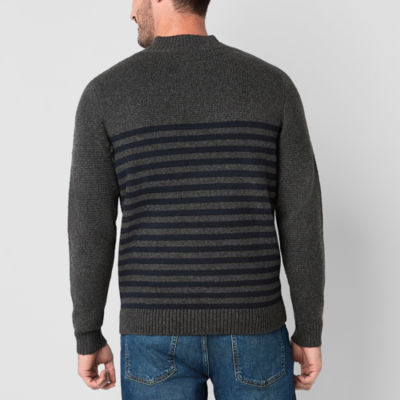 St. John's Bay Cozy Stripe Mens Crew Neck Long Sleeve Pullover Sweater