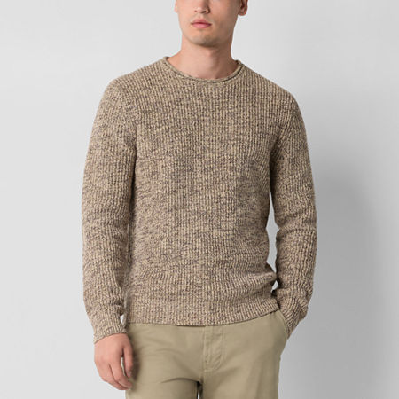 Mutual Weave Mens Crew Neck Long Sleeve Pullover Sweater, Xx-large, Beige