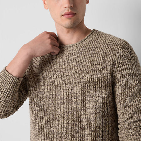 Mutual Weave Mens Crew Neck Long Sleeve Pullover Sweater, Xx-large, Beige