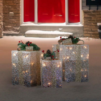 Northlight Glittered Gift Boxes Christmas Yard Art