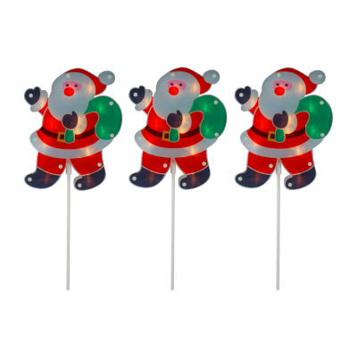 Northlight Lighted Santa Claus Pathway Markers Christmas Yard Art