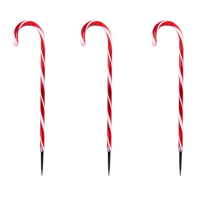 Northlight 28in Led Candy Cane Pathway Markers Christmas Yard Art