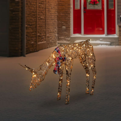 Northlight 35in Led Rattan Reindeer Christmas Yard Art