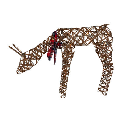 Northlight 35in Led Rattan Reindeer Christmas Yard Art