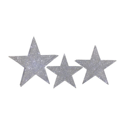 Northlight 24in Led Silver Stars Christmas Holiday Yard Art