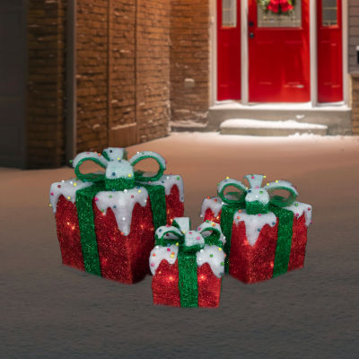 Northlight Lighted Gift Boxes Christmas Yard Art