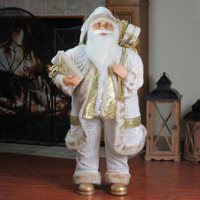 Northlight 36in Gift Bag Santa Figurine