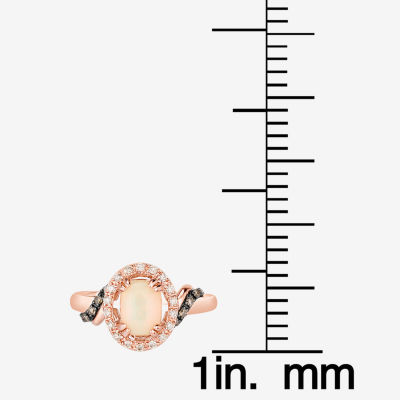 Le Vian® Grand Sample Sale™ Ring featuring 5/ CT. Neopolitan Opal™ 1/ Chocolate Diamonds® 1/ Nude Diamonds™ set 14K Strawberry Gold