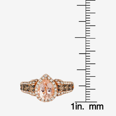 Le Vian Grand Sample Sale® Ring featuring 3/4 cts. Peach Morganite™, 1/3 Chocolate Diamonds® , 3/8 Nude Diamonds™  set 14K Strawberry Gold®