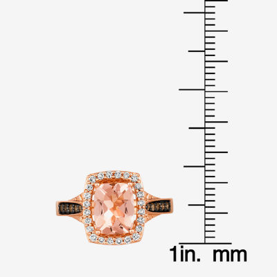 Le Vian® Grand Sample Sale™ Ring featuring 1 1/2 CT. Peach Morganite™ 1/10 CT. Chocolate Diamonds® 1/4 CT. Nude Diamonds™ set in 14K Strawberry Gold®