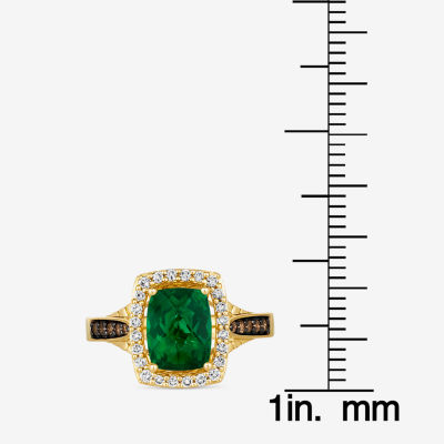 Le Vian® Grand Sample Sale™ Ring featuring 1 /8 CT. Emerald 1/ CT. Chocolate Diamonds® 1/ CT. Nude Diamonds™ Set in 14K Honey Gold