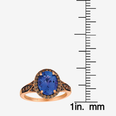 Le Vian® Grand Sample Sale™ Ring featuring 1/ CT. Blueberry Tanzanite® 1/ CT. Chocolate Diamonds® 1/ CT. Nude Diamonds™ Set in 14K Strawberry Gold