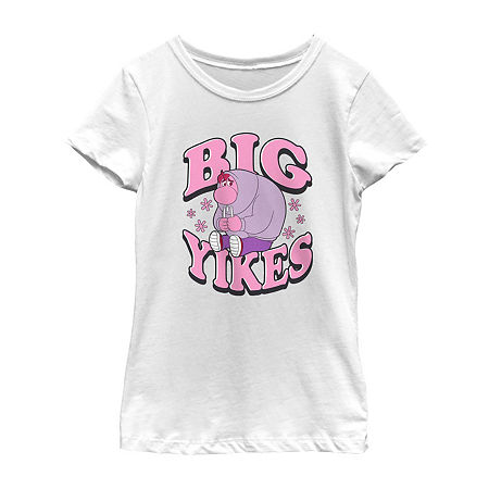 Little & Big Girls Crew Neck Short Sleeve Inside Out T-Shirt, Small, White