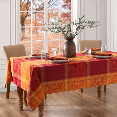 Elrene Home Fashions Maplewood Jacquard Harvest Cotton Rectangle Tablecloth