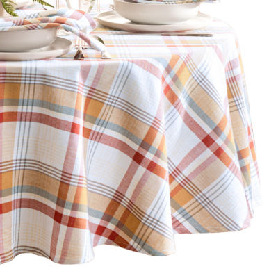 Elrene Home Fashions Seneca Plaid Harvest Cotton Round/Oval Tablecloth