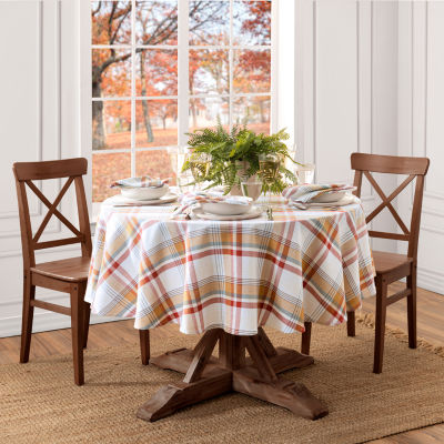 Elrene Home Fashions Seneca Plaid Harvest Cotton Round/Oval Tablecloth