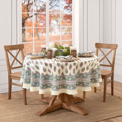 Elrene Home Fashions Nomad Harvest Block Print Round/Oval Tablecloth