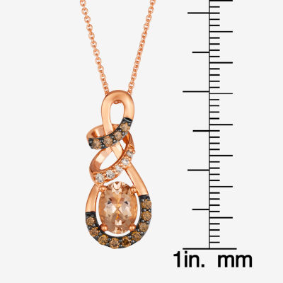 Le Vian® Pendant featuring / CT. Peach Morganite™ 1/4 CT. Chocolate Diamonds® 1/20 CT. Nude Diamonds™ set in 14K Strawberry Gold