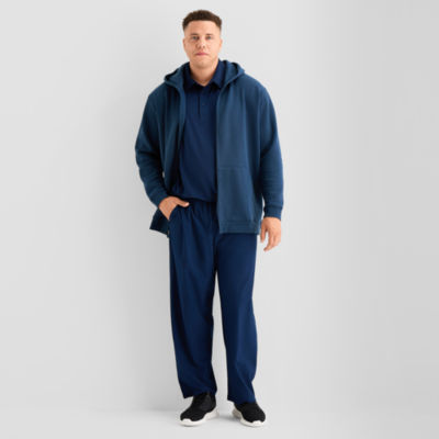 Xersion Quick Dry Cotton Blend Fleece Mens Long Sleeve Fleece Zipper Active Big and Tall Hoodie