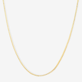 Silver Reflections 24K Gold Over Brass 18-24 Box Chain Necklace, One Size , No Color Family